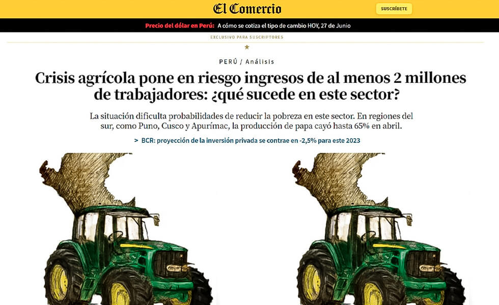 La caída artificial de la producción agraria nacional