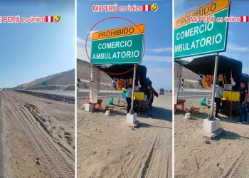 Comercio ambulatorio en plena autopista